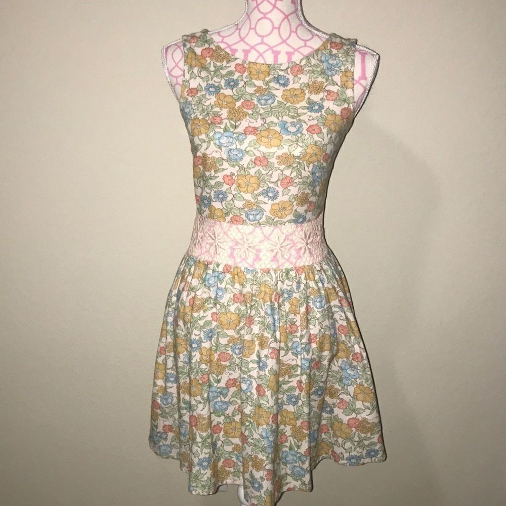 Top Shop Scoop neck floral button back dress